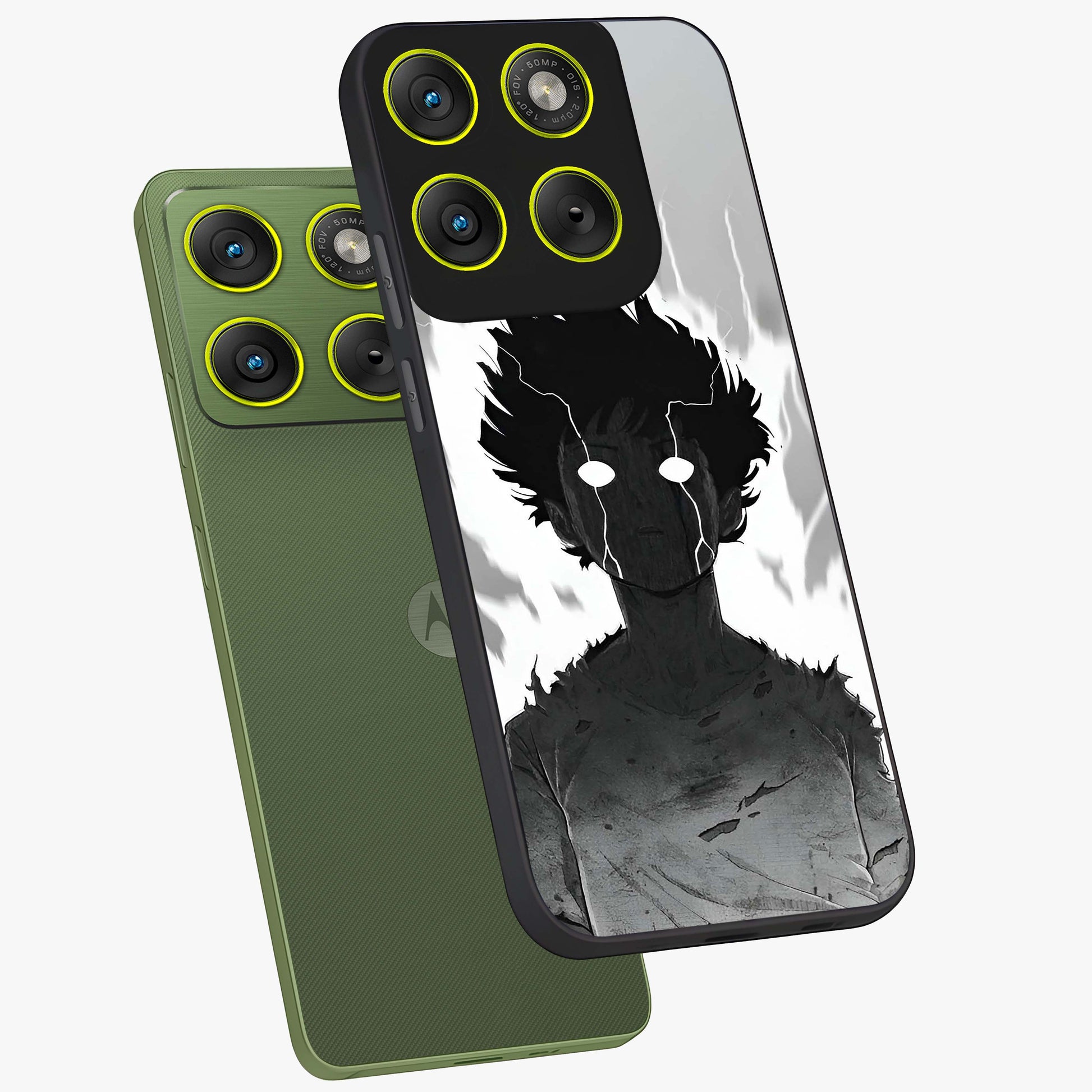 Awakened Inner Rage Glass Case displayed in angled mockup highlighting powerful graphic design and bold artistic theme.