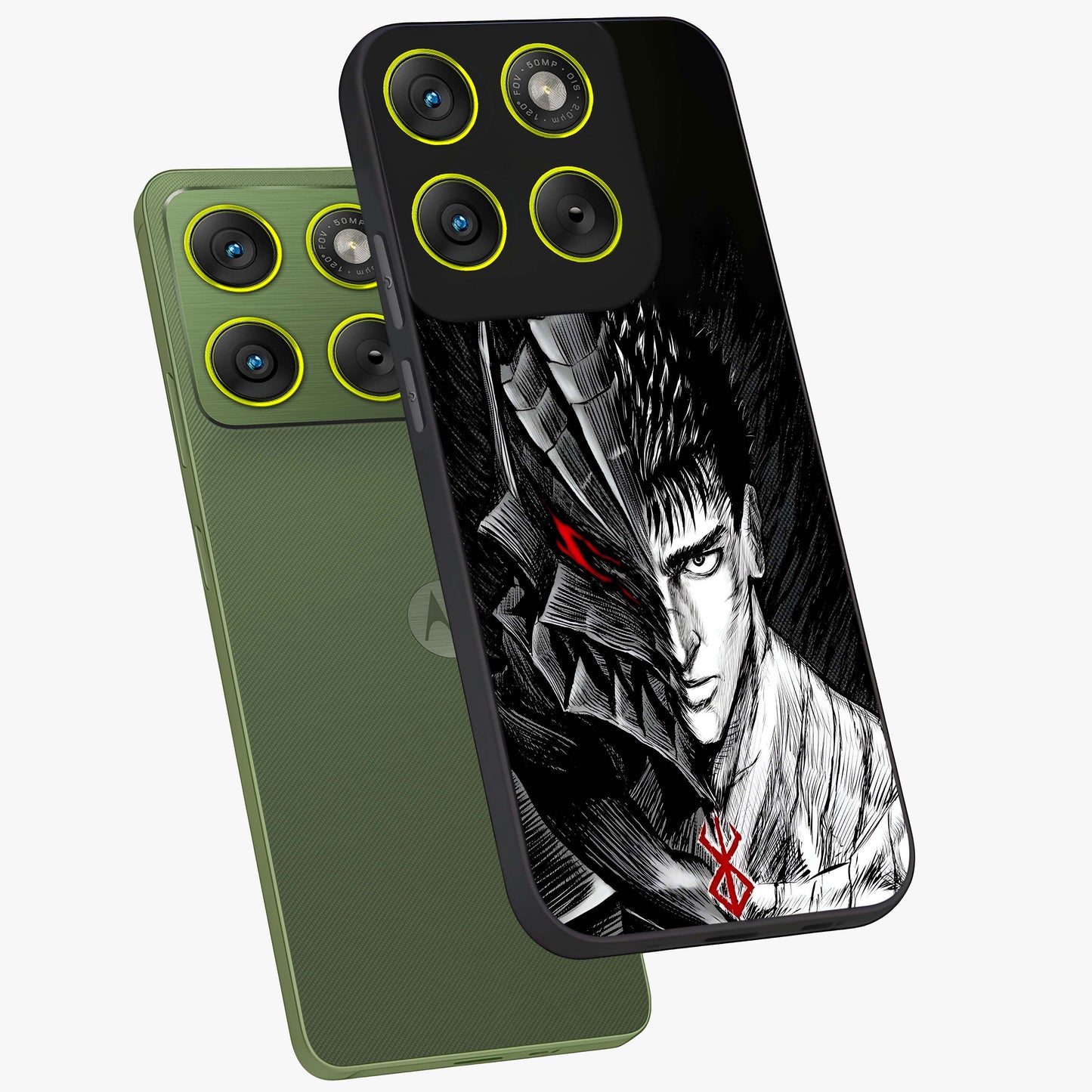 Berserker Blood Oath Glass Case displayed in angled mockup highlighting dark fantasy graphic design and powerful theme.