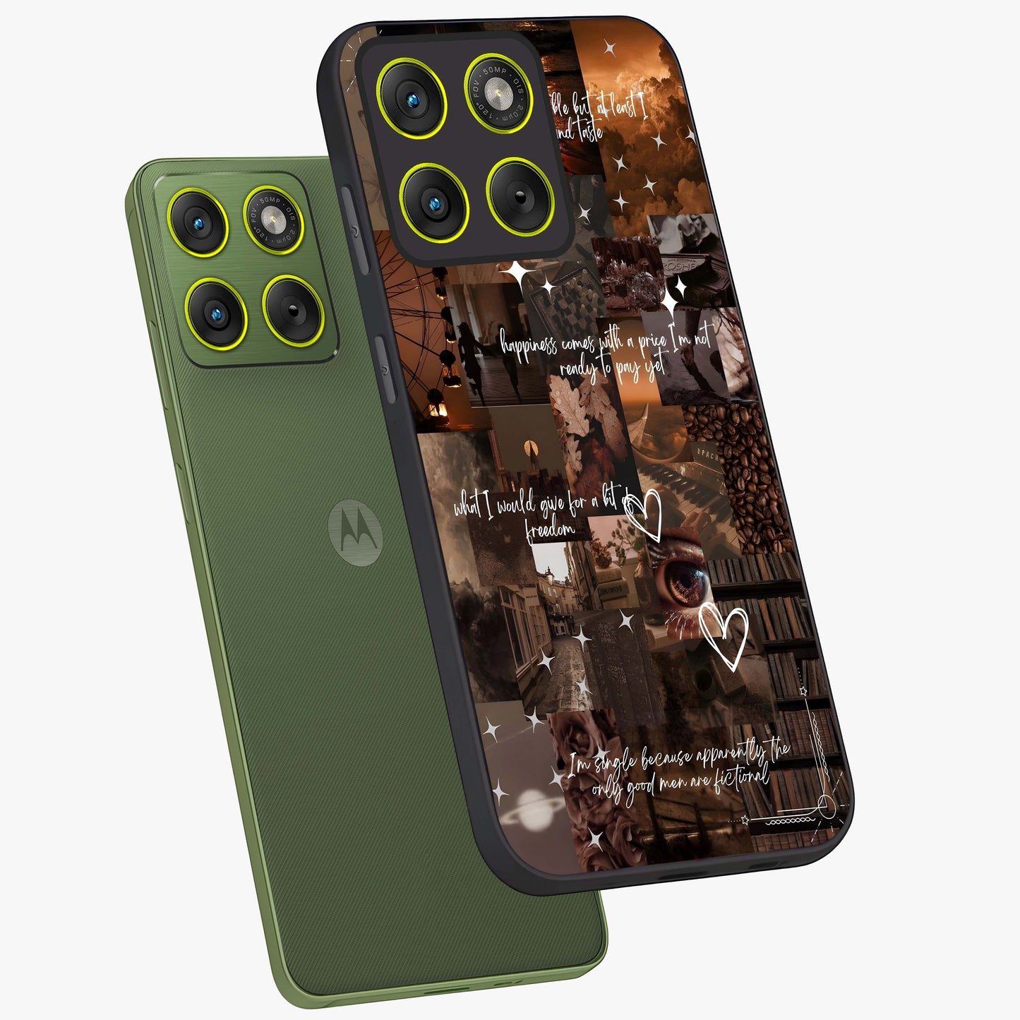 Bittersweet Aesthetic Chaos Glass Case displayed in angled mockup highlighting expressive abstract artwork and edgy aesthetic theme.