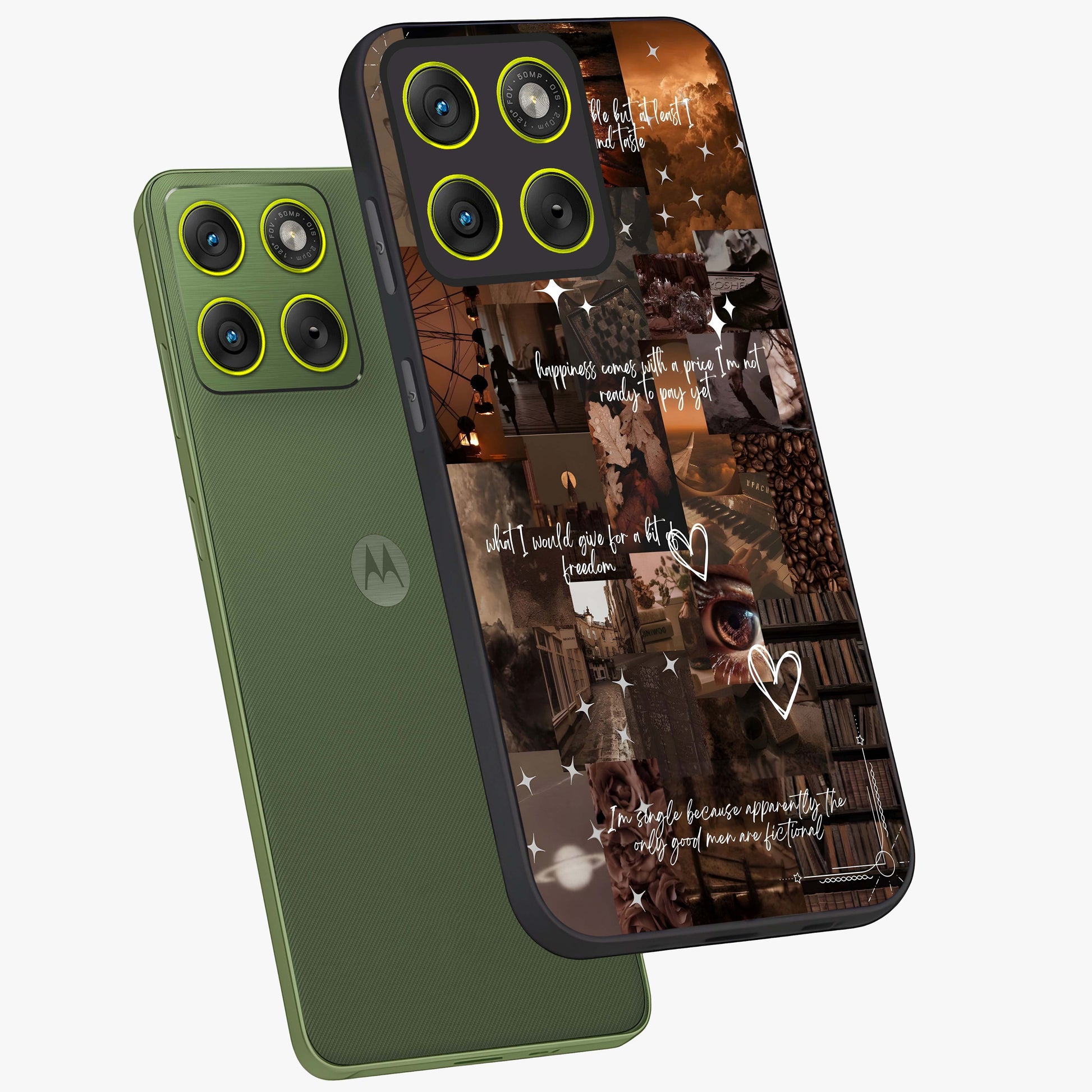 Bittersweet Aesthetic Chaos Glass Case displayed in angled mockup highlighting expressive abstract artwork and edgy aesthetic theme.