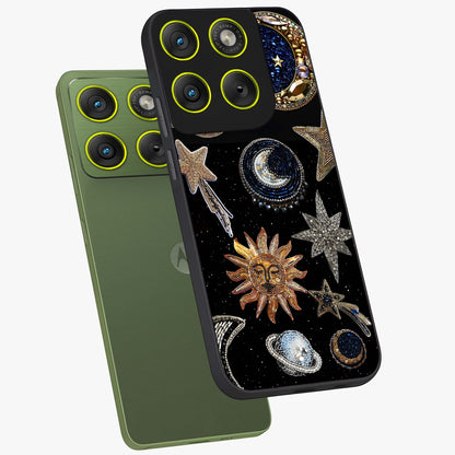 Celestial Gem Constellations Glass Case displayed in angled mockup highlighting gemstone inspired constellation design.