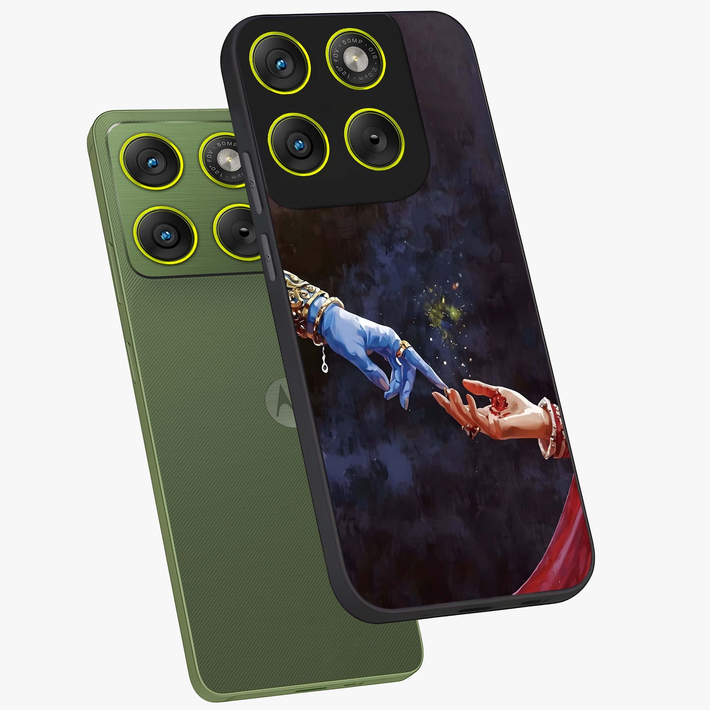 Divine Touch Eternal Glass Case displayed in angled mockup highlighting elegant divine inspired design with calm aesthetic style.