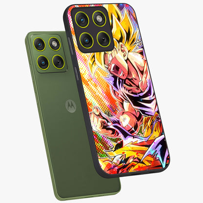 Firing Goku Glass Case displayed in angled mockup highlighting dynamic anime character design with action aesthetic.
