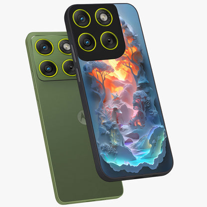 Glow Forest Portal Glass Case displayed in angled mockup highlighting mystical forest design with magical glowing aesthetic.