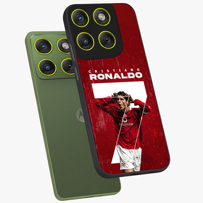 Goal Celebration Legacy Glass Case displayed in angled mockup highlighting energetic sports celebration design with bold athletic theme.