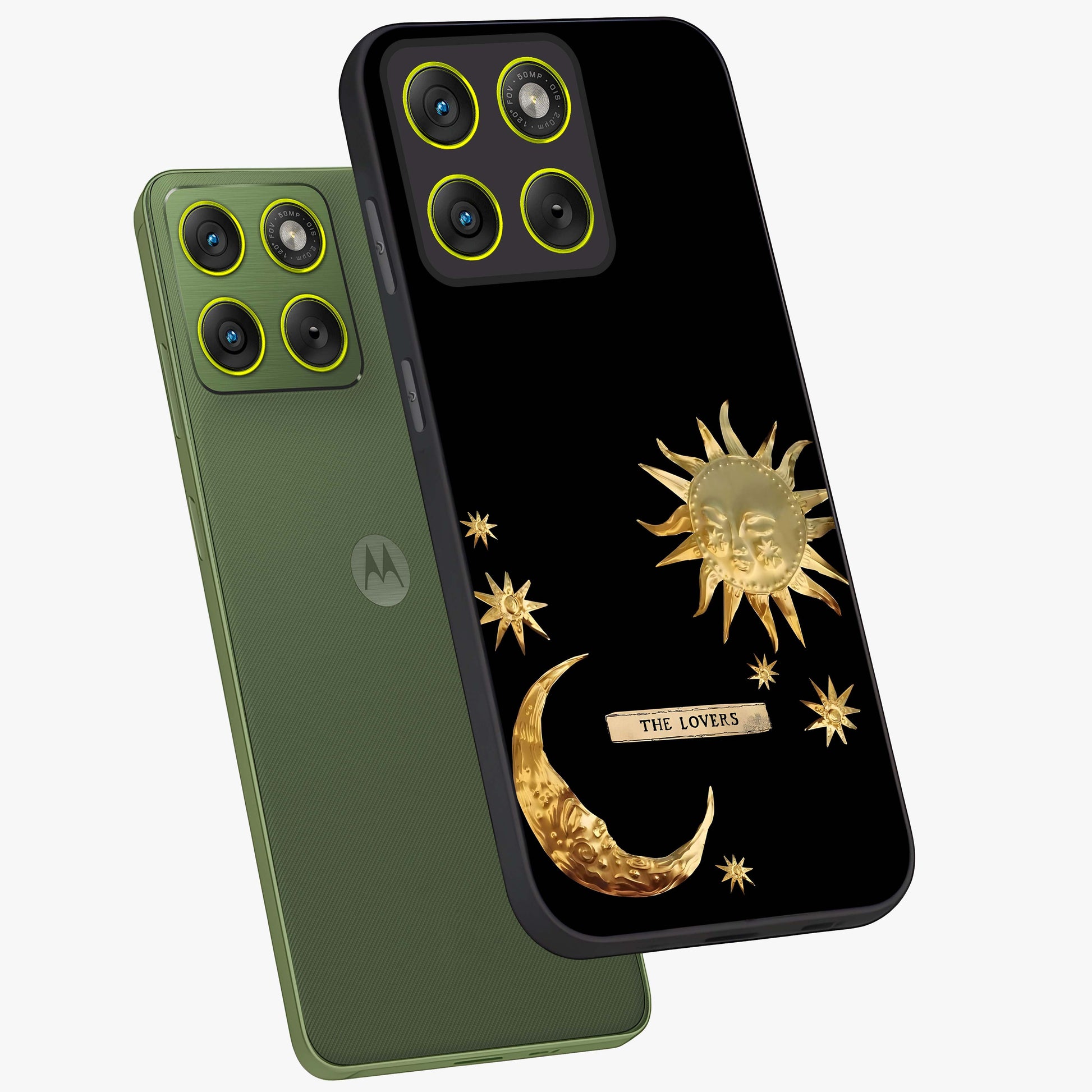 Gold Sun Blush Glass Case displayed in angled mockup highlighting radiant sun design with warm golden aesthetic.