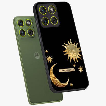 Gold Sun Blush Glass Case displayed in angled mockup highlighting radiant sun design with warm golden aesthetic.