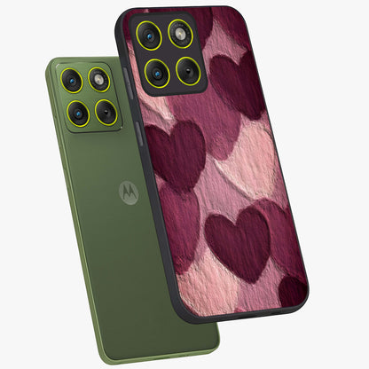 Layered Paper Hearts Glass Case displayed in angled mockup highlighting creative paper craft heart design with romantic aesthetic.