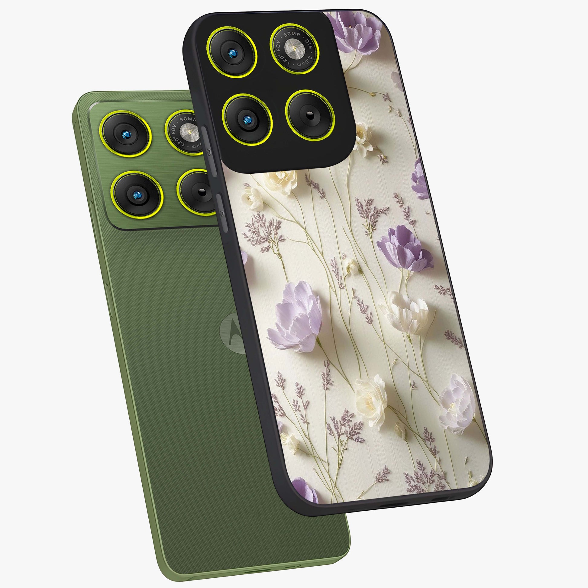 Lilac Breeze Harmony Glass Case displayed in angled mockup highlighting calm lilac breeze design with soothing aesthetic style.