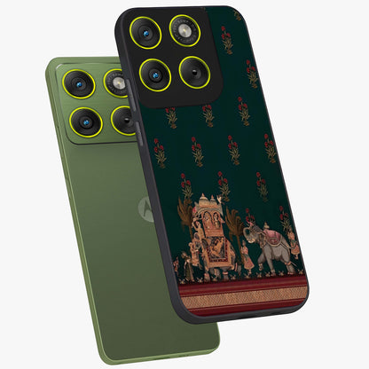 Macmerise Glass Case displayed in angled mockup highlighting trendy graphic design with sleek aesthetic style.