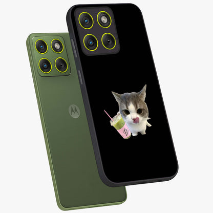 Matcha Cat Style Glass Case displayed in angled mockup highlighting playful feline design with pastel matcha aesthetic.