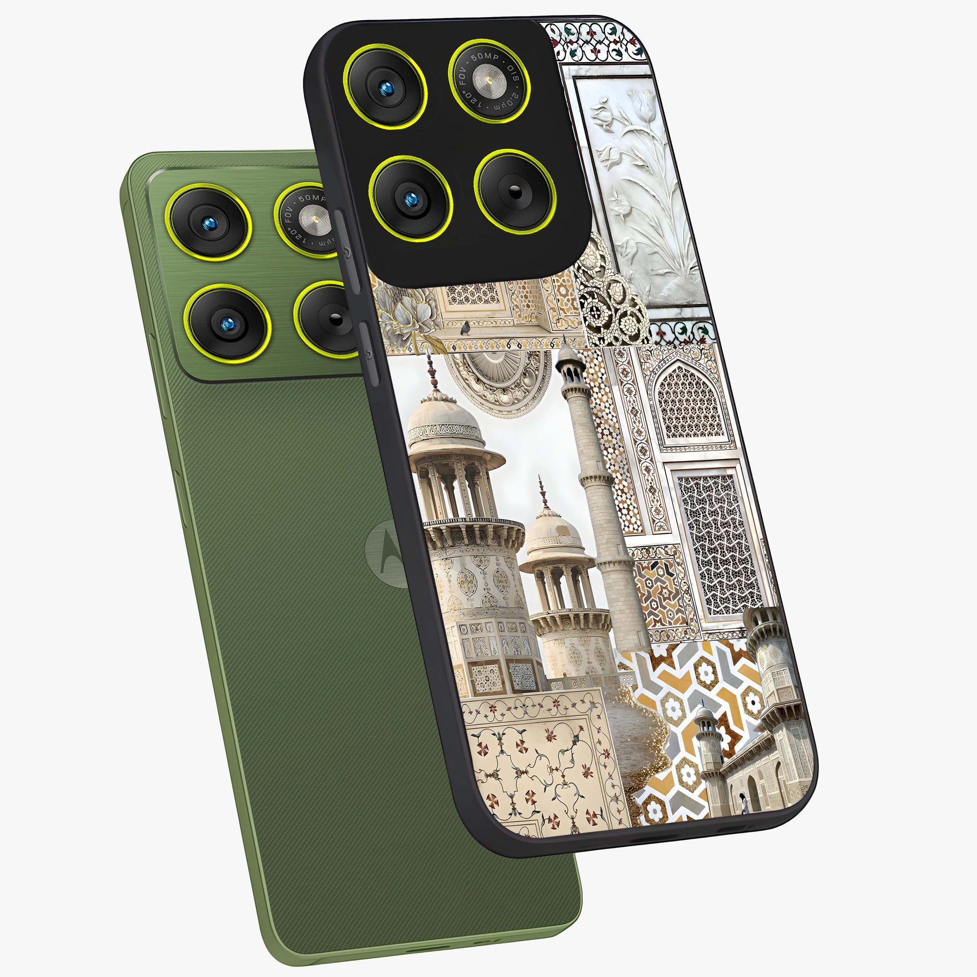 Mughal Marble Legacy Glass Case displayed in angled mockup highlighting elegant heritage marble artwork with royal aesthetic.