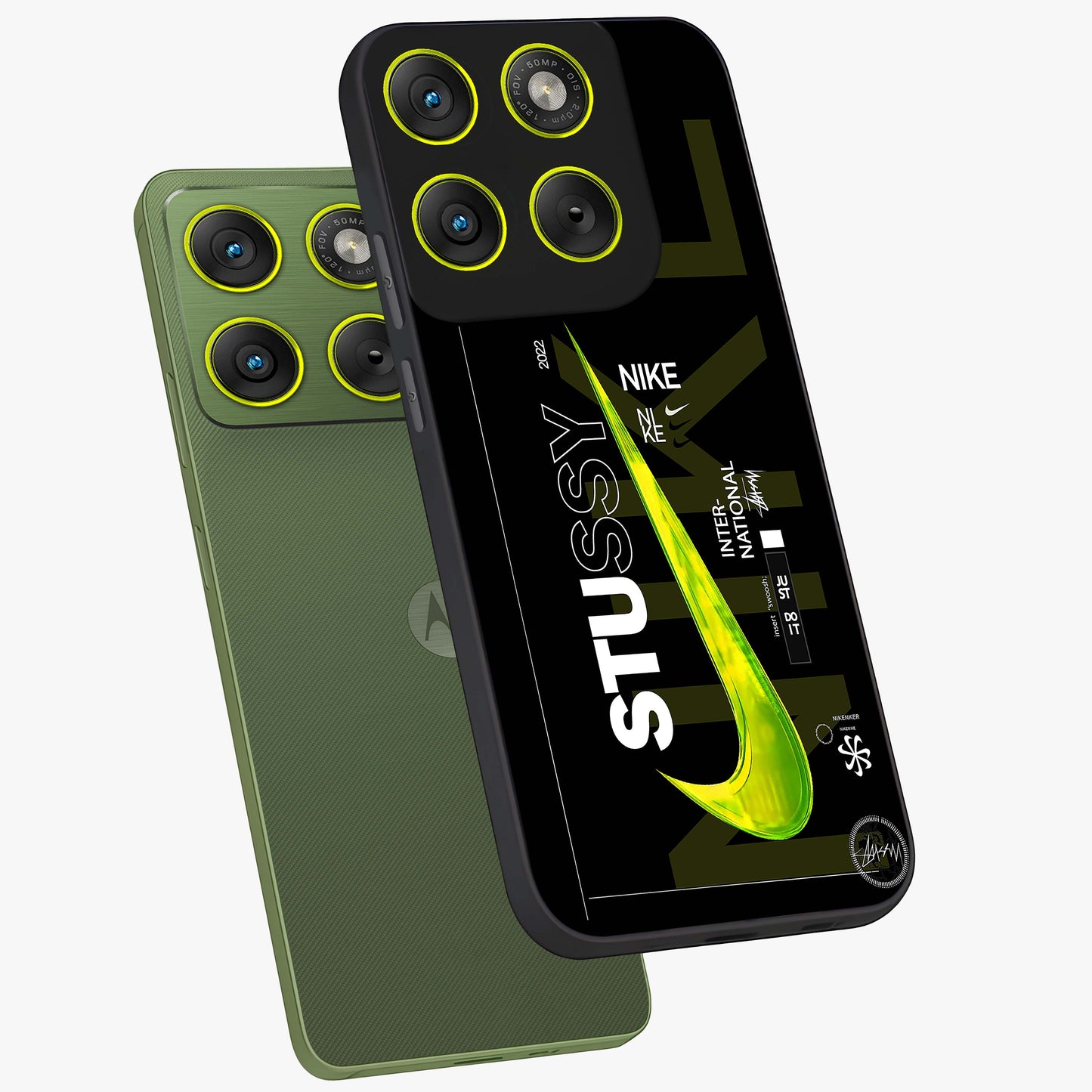 Neon Street Edition Glass Case displayed in angled mockup highlighting vibrant urban design with bold street aesthetic.