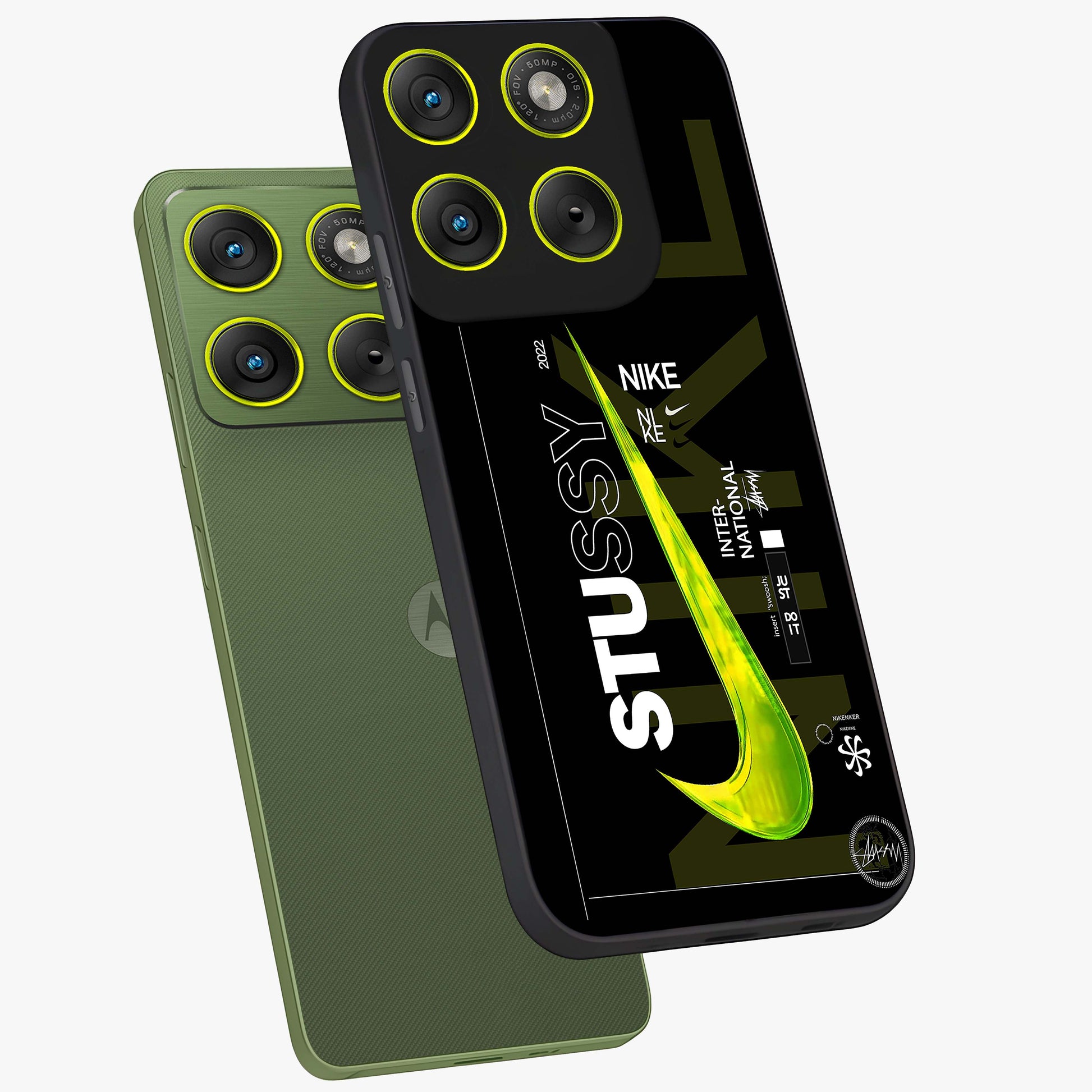 Neon Street Edition Glass Case displayed in angled mockup highlighting vibrant urban design with bold street aesthetic.