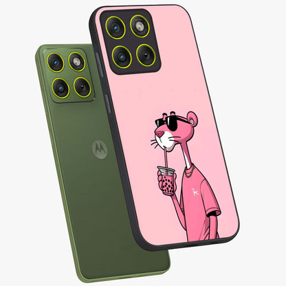Pink Panther Glass Case displayed in angled mockup highlighting playful cartoon character design with vibrant pink aesthetic.