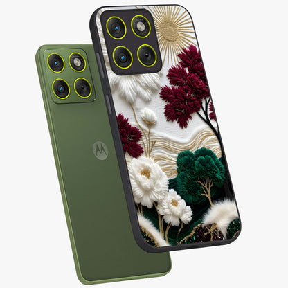 Radiant Bloom Elegance Glass Case displayed in angled mockup highlighting graceful floral design with radiant aesthetic style.