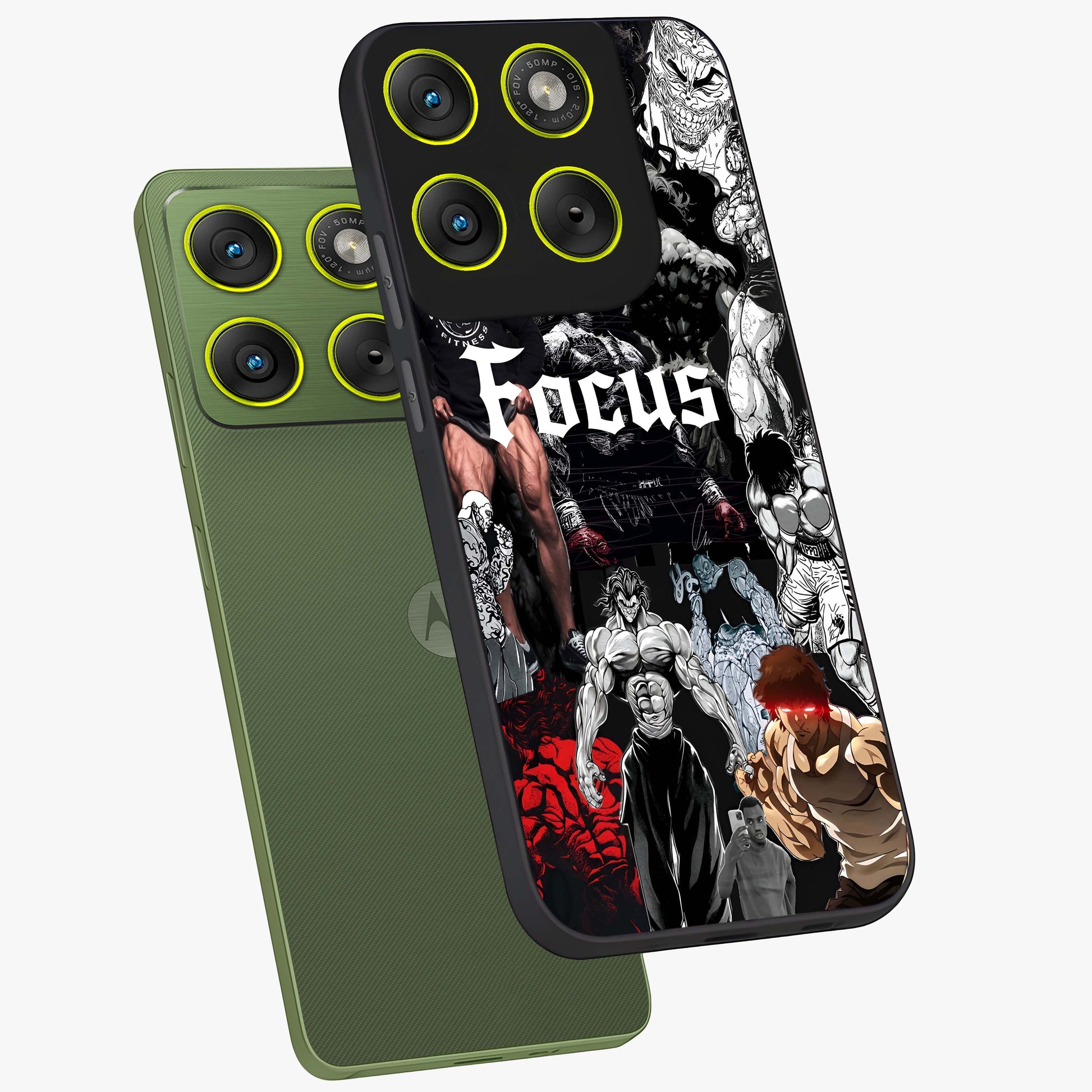 Relentless Power Focus Glass Case displayed in angled mockup highlighting bold statement design with modern aesthetic style.