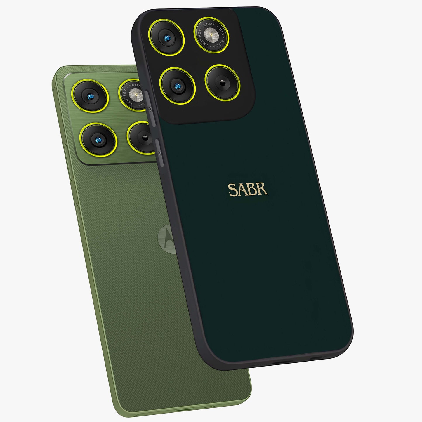 Sabr Minimal Patience Glass Case displayed in angled mockup highlighting simple inspirational design with clean aesthetic style.