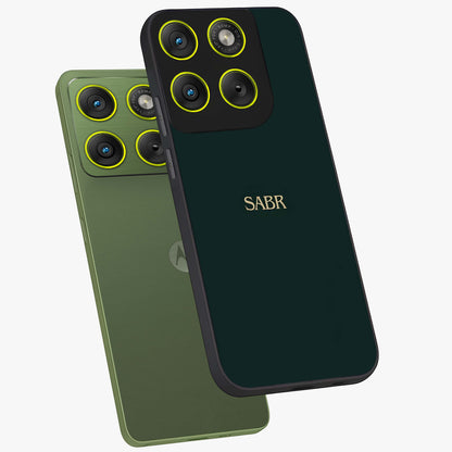 Sabr Minimal Patience Glass Case displayed in angled mockup highlighting simple inspirational design with clean aesthetic style.
