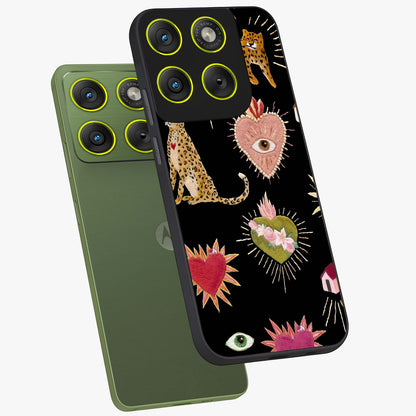 Sacred Jungle Heart Glass Case displayed in angled mockup highlighting lush tropical design with natural aesthetic style.