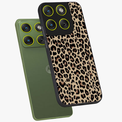 Savage Chic Pattern Glass Case displayed in angled mockup highlighting bold fashion inspired design with chic aesthetic.