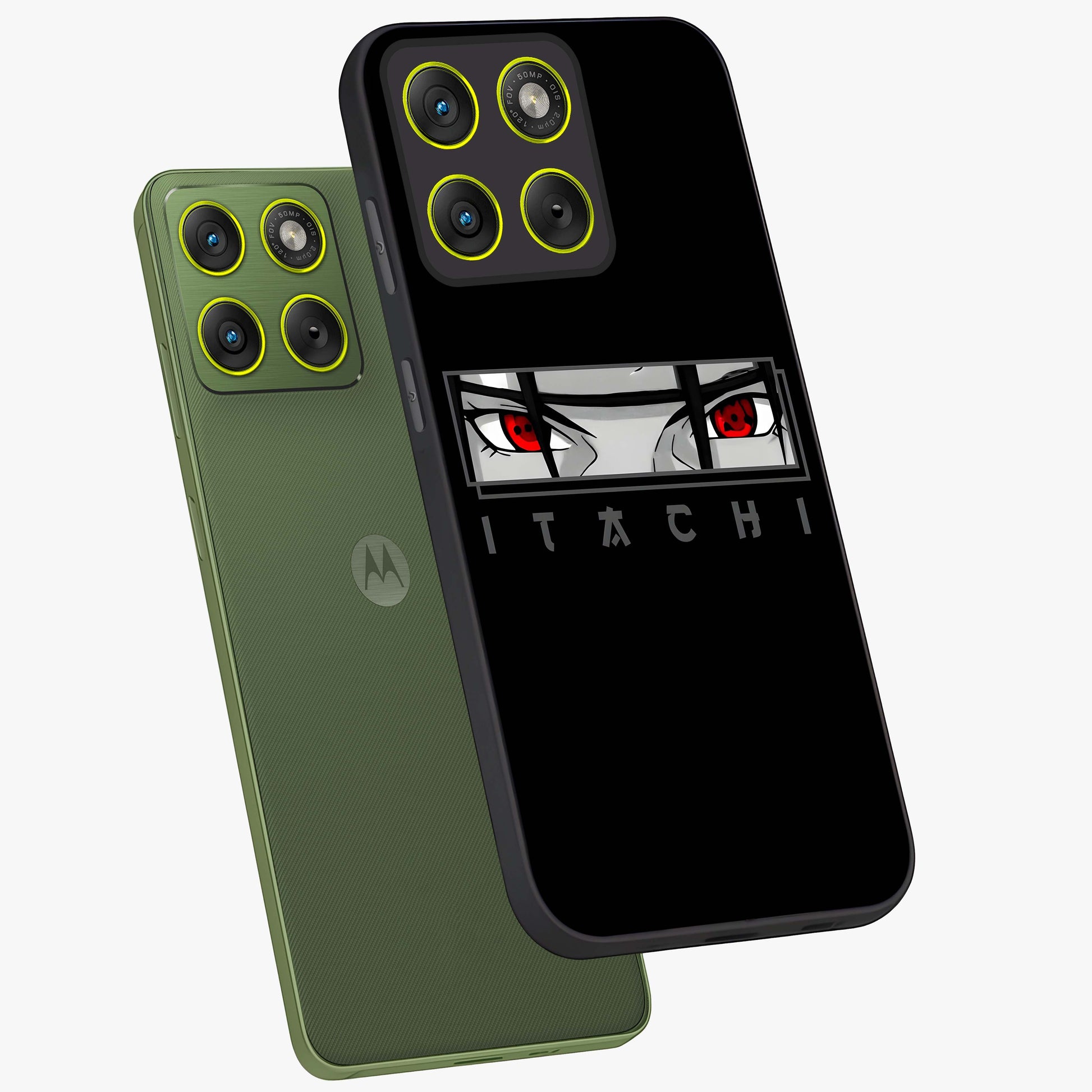 Scarlet Gaze Dominance Glass Case displayed in angled mockup highlighting intense visual design with bold scarlet aesthetic.