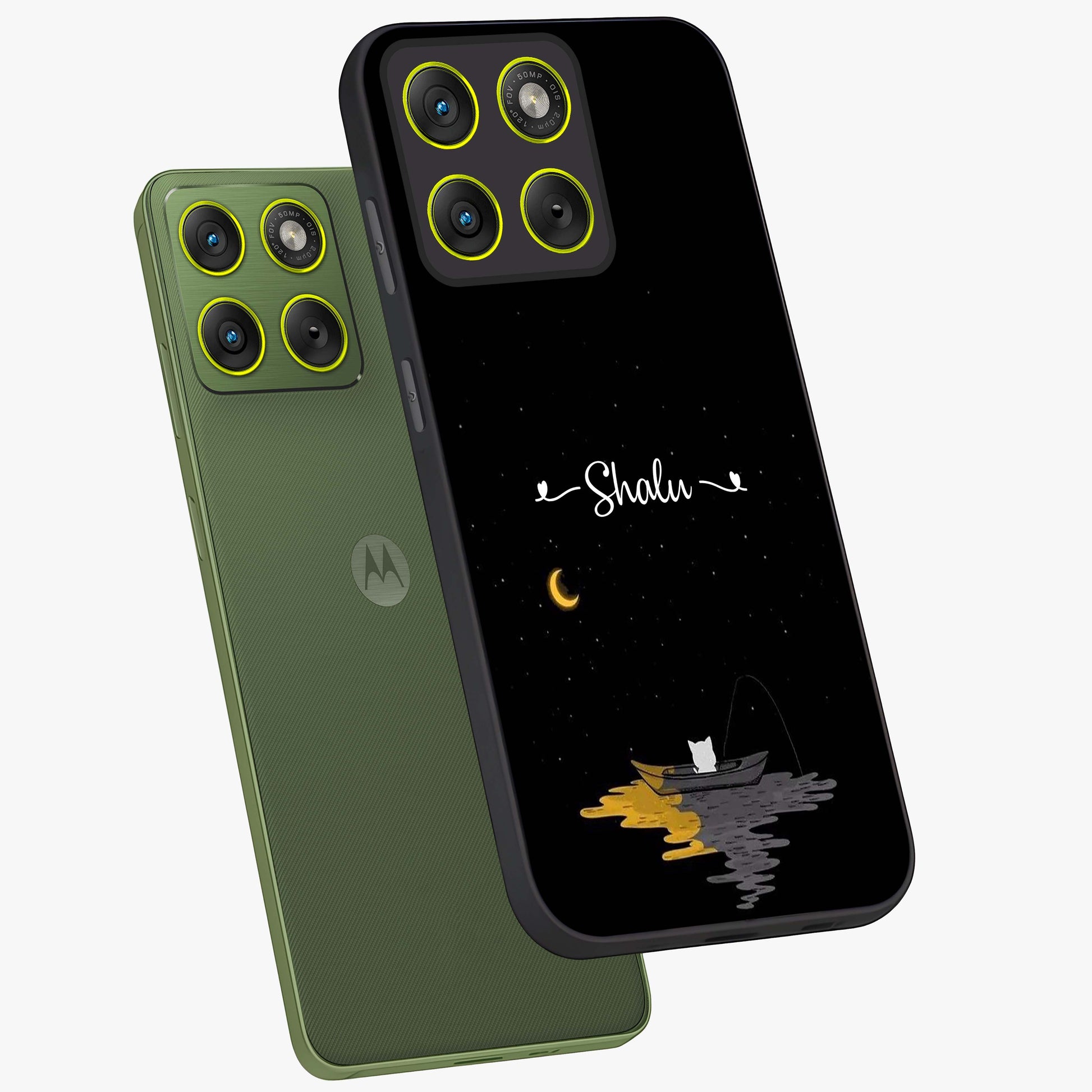 Silent Night Row Glass Case displayed in angled mockup highlighting peaceful evening design with dreamy night aesthetic.