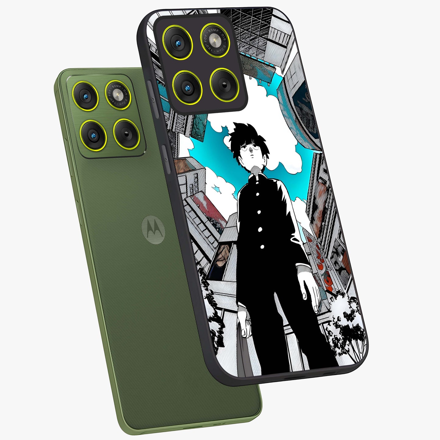 Silent Psychic Awakening Glass Case displayed in angled mockup highlighting spiritual awakening design with cosmic aesthetic.