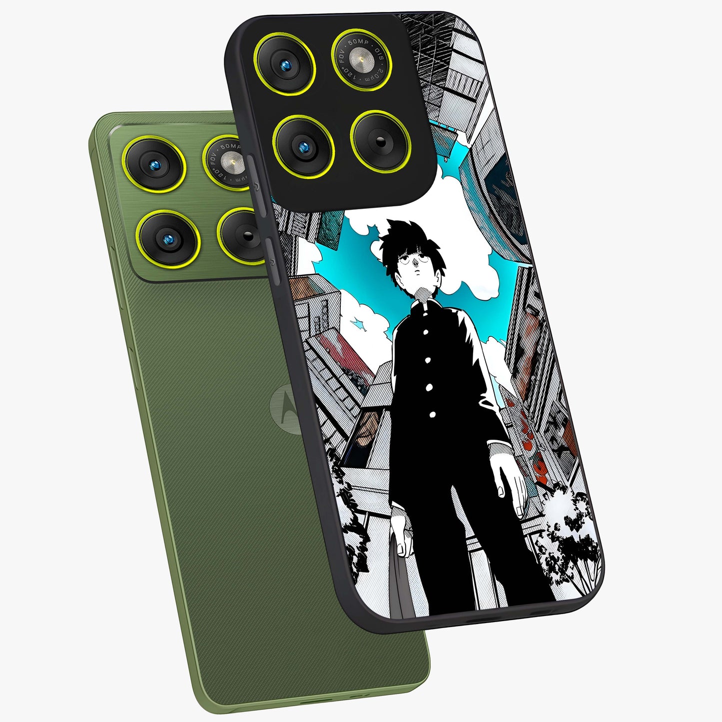 Silent Psychic Awakening Glass Case displayed in angled mockup highlighting spiritual awakening design with cosmic aesthetic.