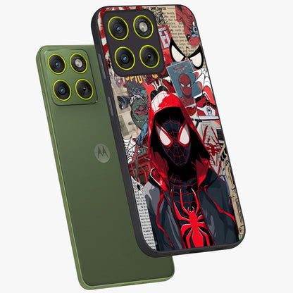 Spider Collage Street Glass Case displayed in angled mockup highlighting dynamic street style collage design with comic aesthetic.