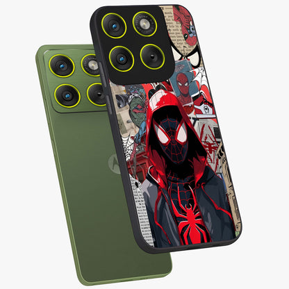 Spider Collage Street Glass Case displayed in angled mockup highlighting dynamic street style collage design with comic aesthetic.