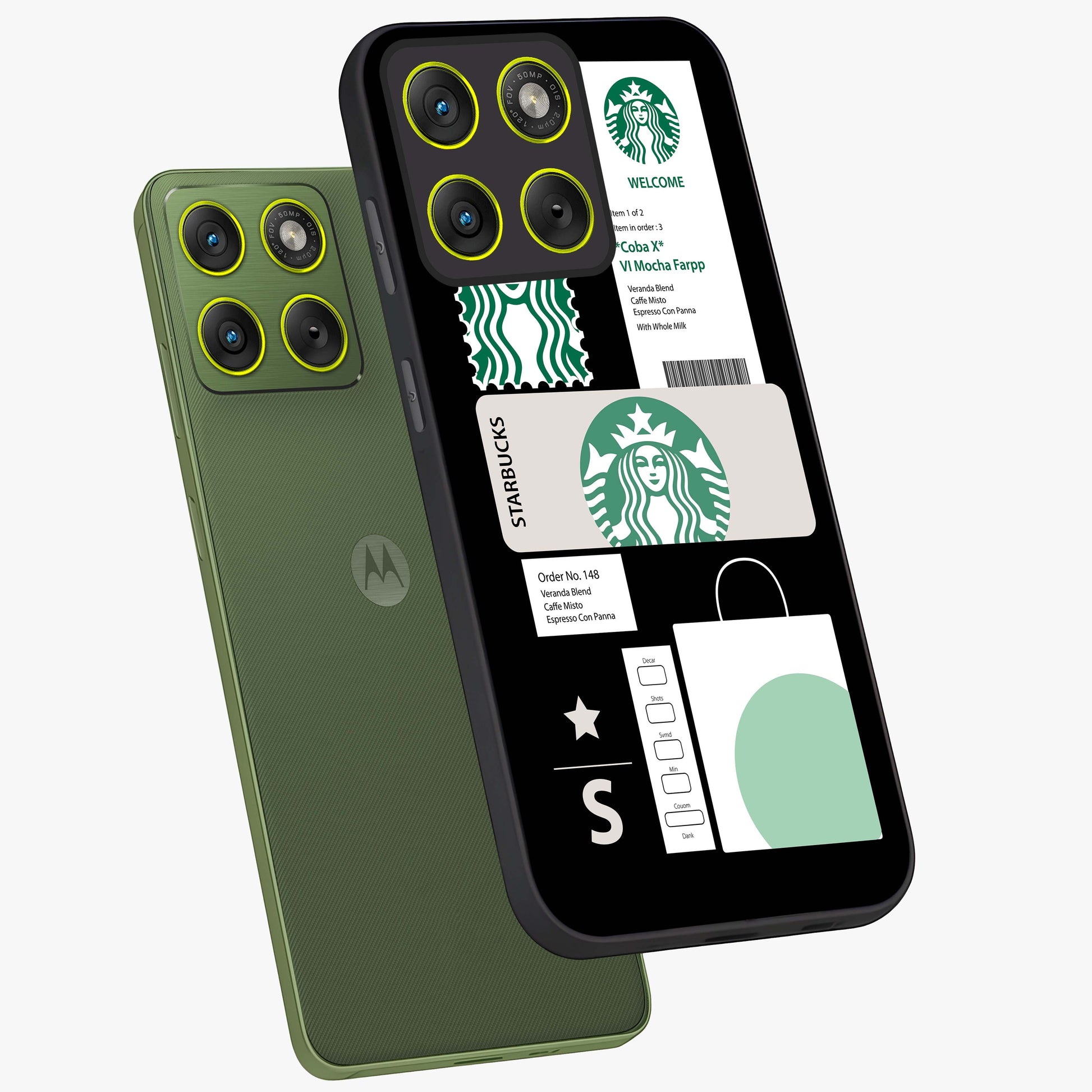 Starbucks Mocha Glass Case displayed in angled mockup highlighting stylish mocha themed design with cozy café aesthetic.