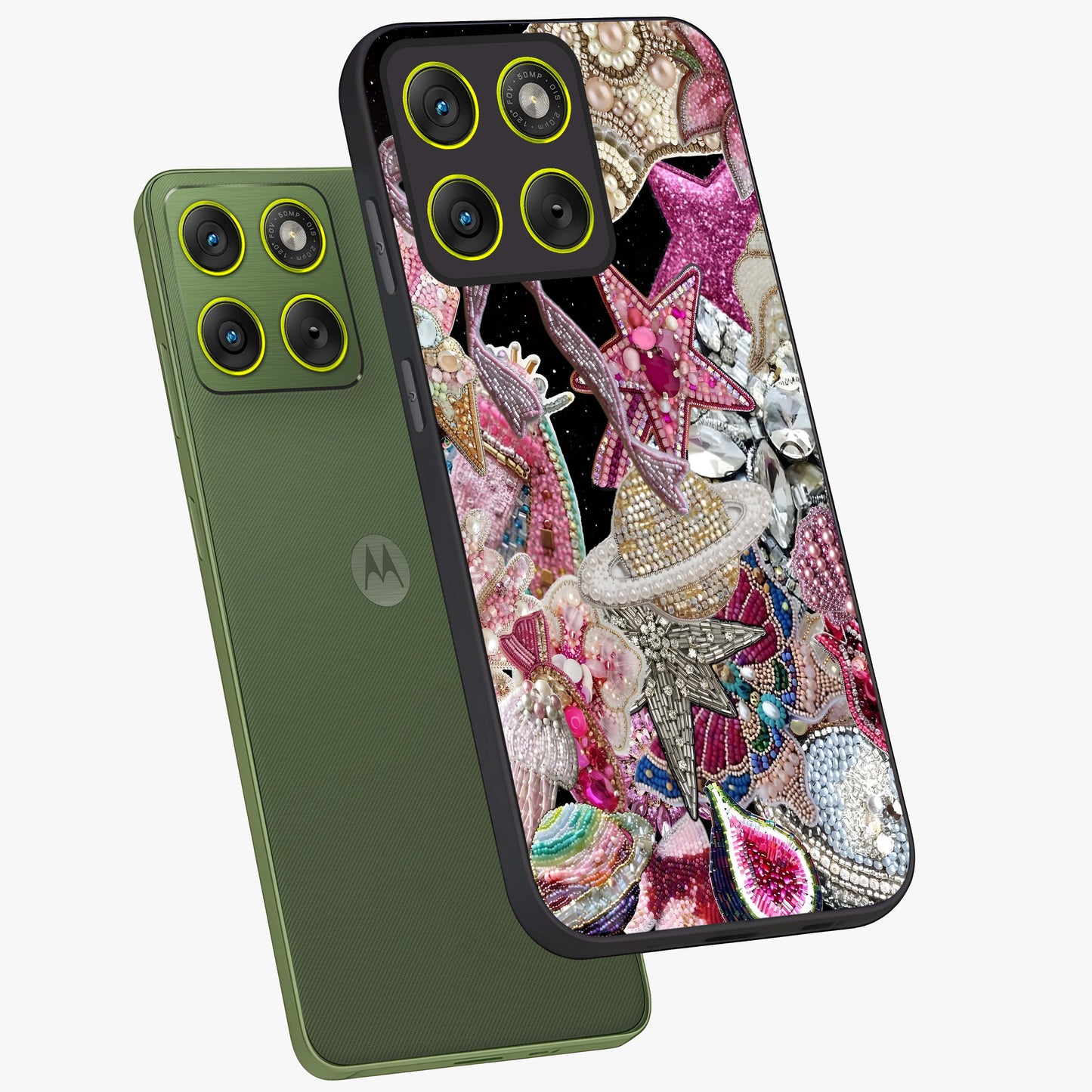 Starlit Jewel Dream Glass Case displayed in angled mockup highlighting glowing celestial jewel design with dreamy aesthetic.