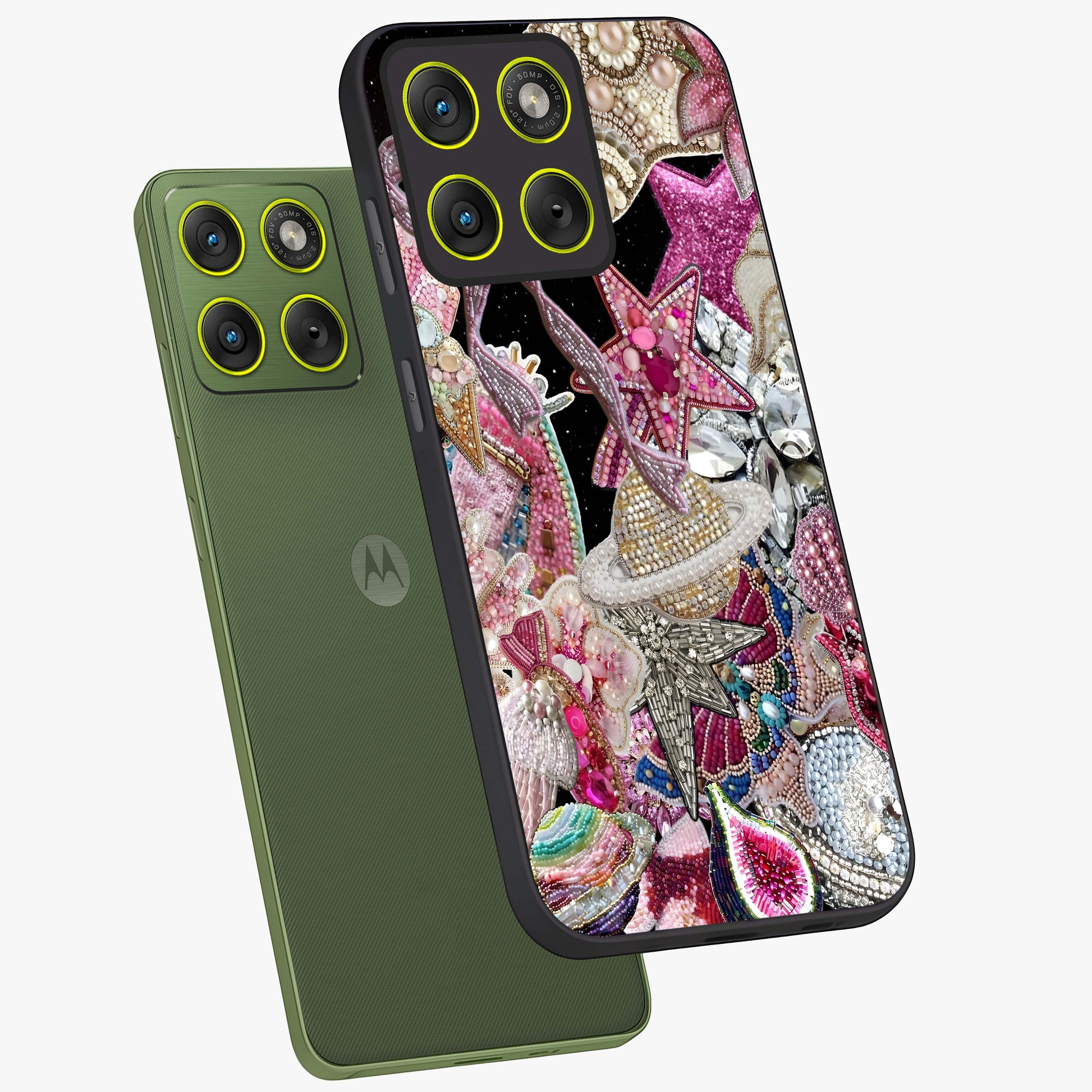 Starlit Jewel Dream Glass Case displayed in angled mockup highlighting glowing celestial jewel design with dreamy aesthetic.