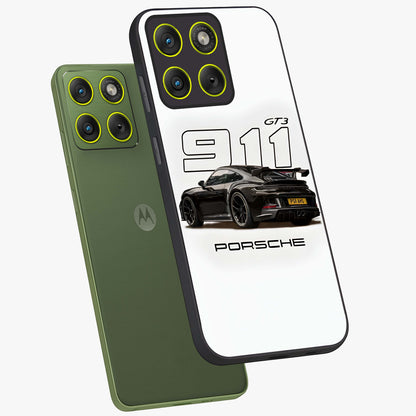 Turbo Legacy Icon Glass Case displayed in angled mockup highlighting dynamic automotive design with performance aesthetic.