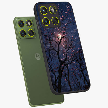 Twilight Sakura Serenade Glass Case displayed in angled mockup highlighting delicate sakura flower design with dreamy aesthetic.