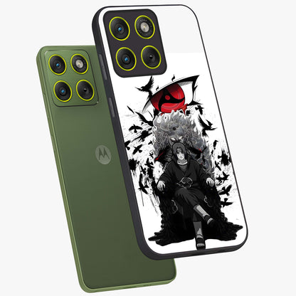 Uchiha Shadow Throne Glass Case displayed in angled mockup highlighting glowing aquatic design with celestial aesthetic.