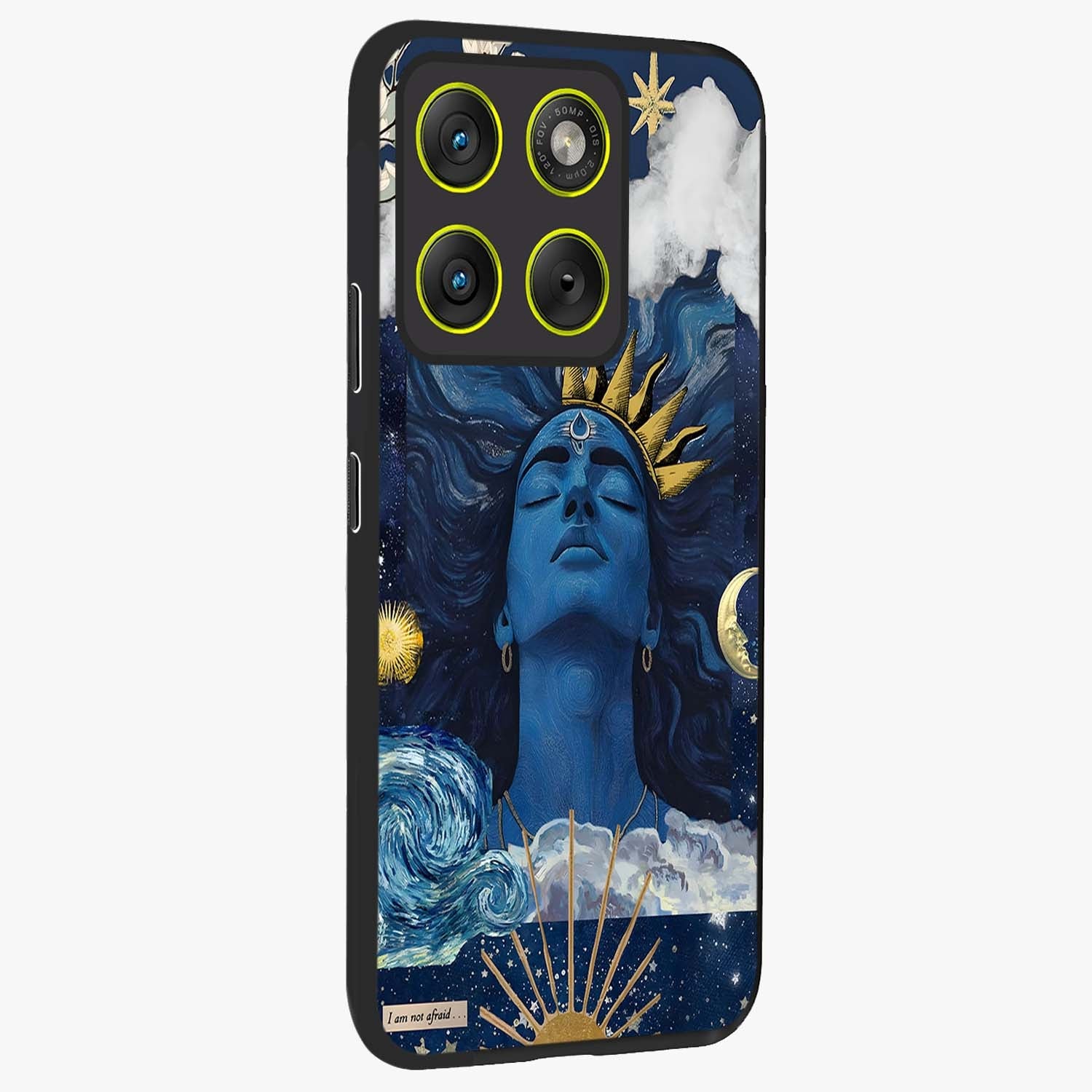 Aesthetic Lord Shiva Glass Case upright view showcasing powerful Lord Shiva artwork with devotional theme.