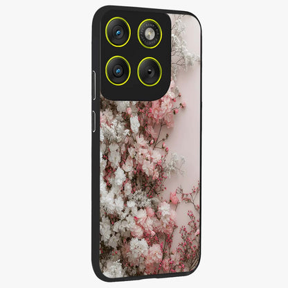 Blush Blossom Cloud Glass Case upright view showcasing calm floral cloud artwork with gentle dreamy theme.