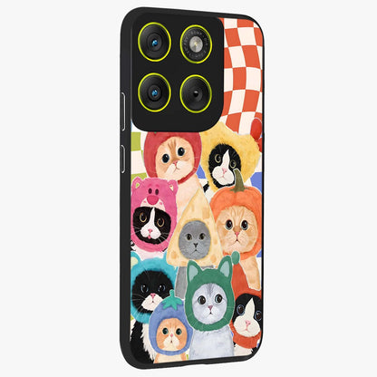 Cats in Fruits Glass Case upright view showcasing charming cat artwork with fun fruity theme.