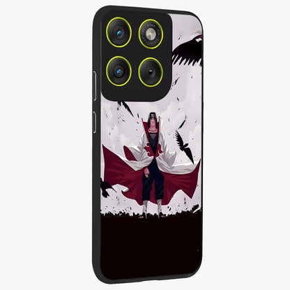 Crimson Crow Ascension Glass Case upright view showcasing dramatic crow artwork with bold gothic theme.