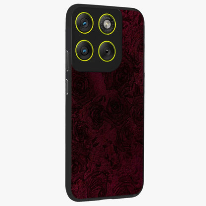 Crimson Fade Flow Glass Case upright view showcasing dynamic crimson flow artwork with stylish abstract theme.