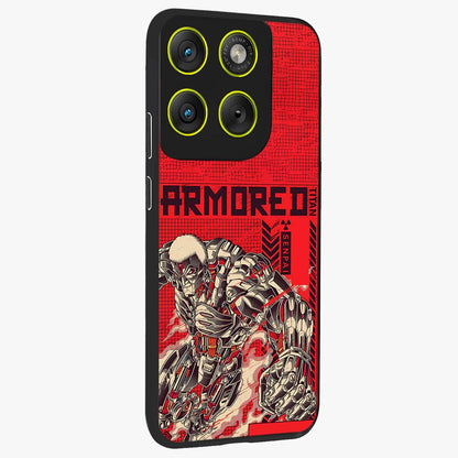 Crimson Mecha Titan Glass Case upright view showcasing dynamic robotic titan design with sci-fi inspired theme.