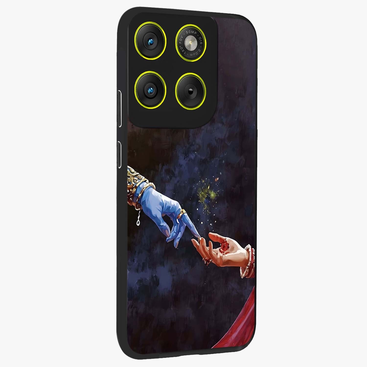 Divine Touch Eternal Glass Case upright view showcasing peaceful spiritual artwork with eternal divine theme.