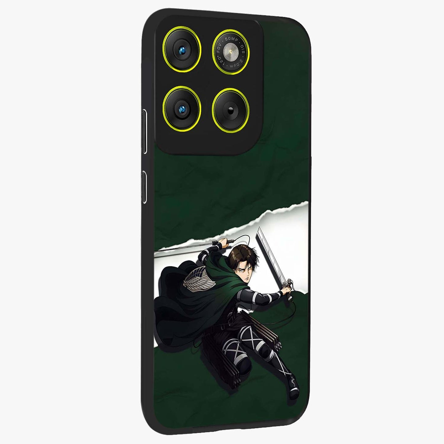 Emerald War Vanguard Glass Case upright view showcasing dramatic warrior artwork with bold fantasy theme.