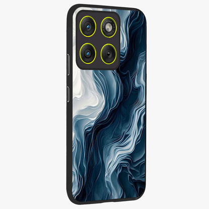 Ethereal Paper Marble Glass Case upright view showcasing smooth marble artwork with refined minimalist theme.