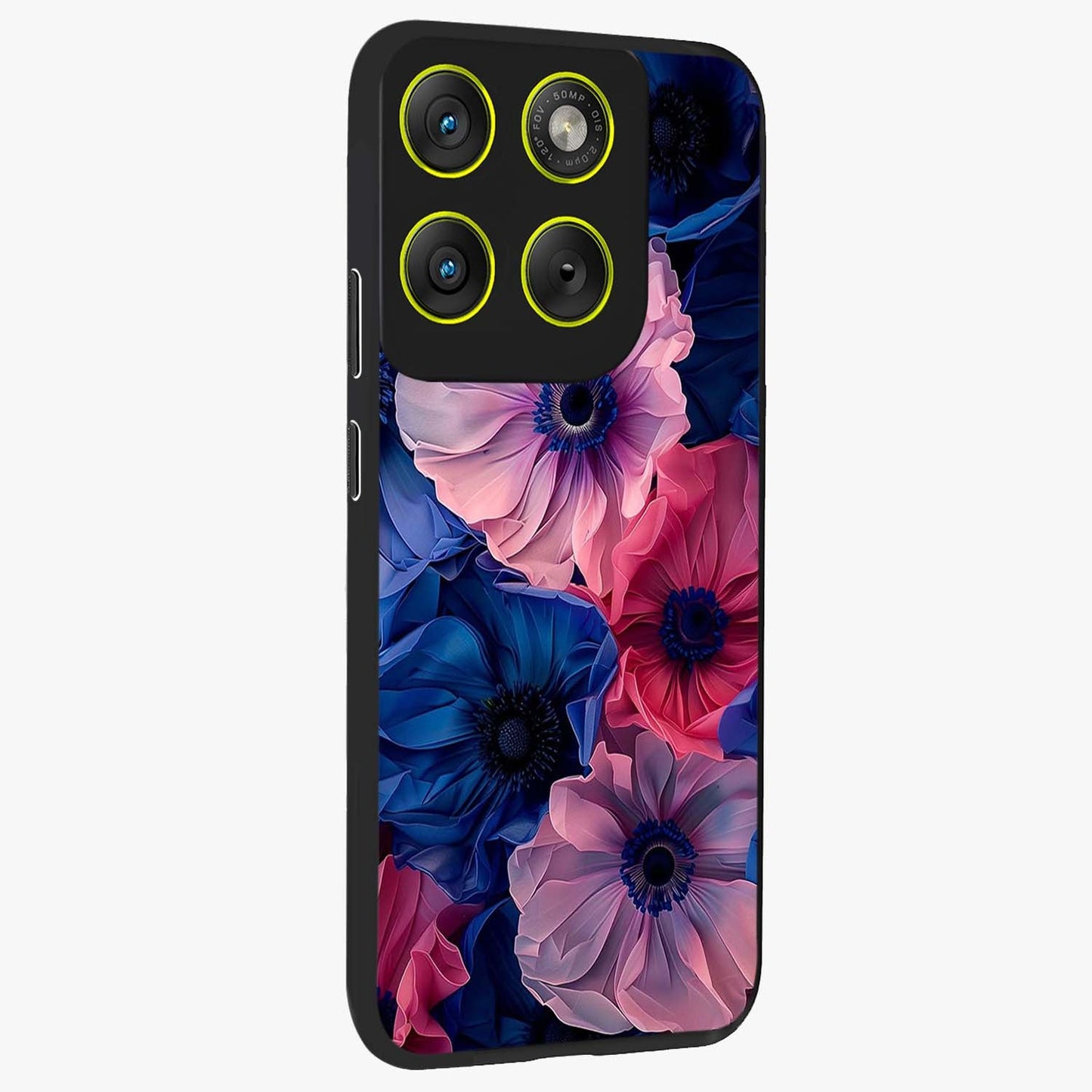 Flower Paper Art Pattern Glass Case upright view showcasing decorative paper floral artwork with creative craft style.