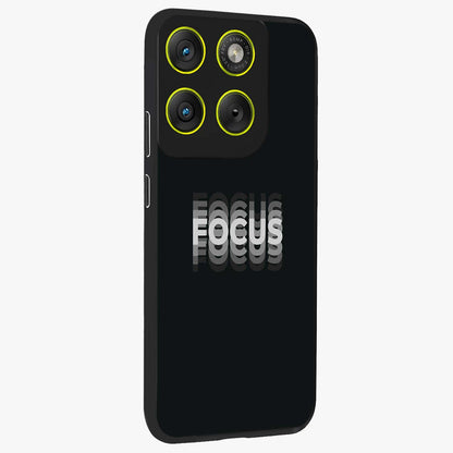Focused Blade Discipline Glass Case upright view showcasing strong typography statement with sleek motivational theme.
