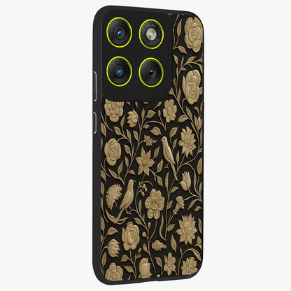 Golden Evil Eye Mandala Glass Case upright view showcasing decorative evil eye mandala artwork with spiritual aesthetic style.