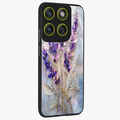 Lavender Dream Glow Glass Case upright view showcasing radiant lavender glow artwork with calming dreamy theme.